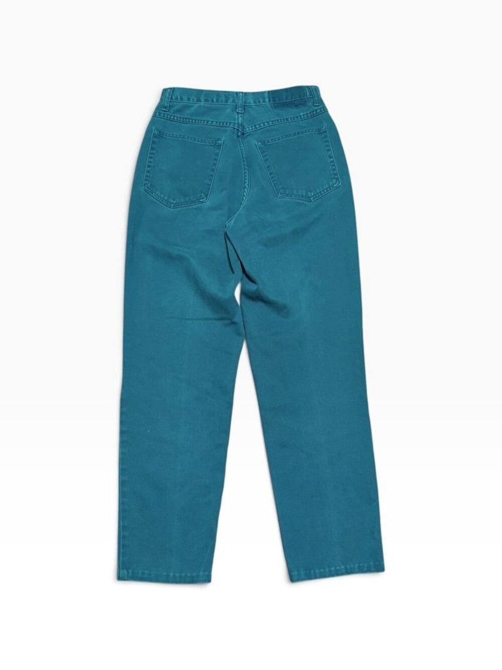 Vintage Straight Jeans 90s Eddie Bauer Green Teal 27" Waist HR Retro Women